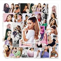 10/30/50pcs Pop Singer Ariana Grande Graffiti Stickers Laptop Guitar Skateboard Phone Car Waterproof Cool Decoration Sticker Toy white