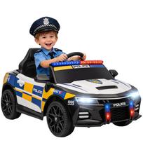 Vaikiškas elektrinis policijos automobilis 12V, dviejų variklių, nuotolinio valdymo pultas, USB, MP3, muzika ir signalas, daugiaspalvis 96 x 60 x 45 cm