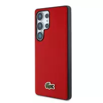 Lacoste Iconic Petit Pique Woven Logo MagSafe Case for Samsung Galaxy S25 Ultra Red