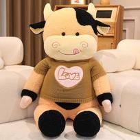 Large sweater cow doll plush toy cow doll girl sleeping soothing doll birthday gift 60cm