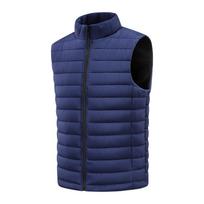 Solid Color Sleeveless Men's Zipper Pocket Cardigan High Neck Fashion Casual Top S