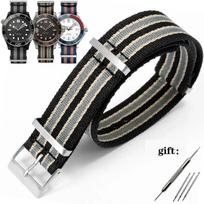Nylon Watch Strap for Omega 007 for Seamaster 300 20mm Canvas Watchband for Rolex Military Sport Bracelet for Tudor Wristband 20mm gray