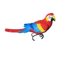 Bird Ornament Resin Scarlet Realistic Lifelike Parrot Statue Macaw Sculpture Waterproof Outdoor Garden Decoration A