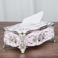 European Style Luxury Tissue Box, High-End Hotel Restaurant & Living Room Desktop Napkin Holder