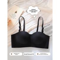 Female Summer Stripe Gathers Small Bosoms Show Big Prevent Droop Prevent Go Out of A Piece Type Without Trace Underwear 32/70AB