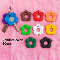 Multi-Color Flower-Shaped Silicone Keycap - Durable Key Protection Covers with Color-Coded, Easy-To-Install Keychain Organizer