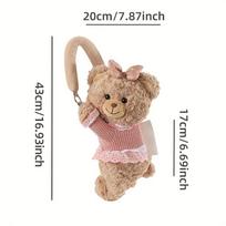 Soft Cute Bear Napkin Organizer Car Tissue Box Holder Auto Plush Napkin Holder for Seat Back Headrest SUVs MPVs Trucks