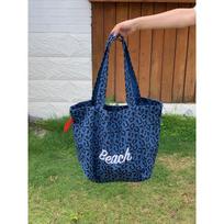 Leopard Print Canvas Tote Bag, Large Capacity Women's Shoulder Shopping Ba