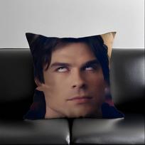 Damon Salvatore Pillow Case Skin-Friendly And Comfortable Fabric Pillowcase Lnvisible Lilky Zipper Peach skin 18*18(CM)-1Pcs brown