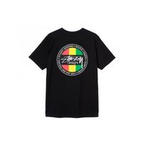 Stussy Surf Dot Tee Back Print Short Sleeve American Vintage T-Shirt Unisex Tops Black 1904392 M