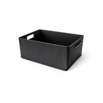 Black box organizer with holders for small items, cables, office