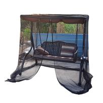 Patio Swing Mesh Netting with Zipper Waterproofing Breathable for Outdoor Patio Porch Swing Black 125x185x200cm