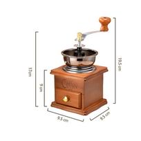 Manual Coffee Grinder - Classic Italian Style Hand Crank Mill With Adjustable Portable Multipurpose Bean Grinding Machine one size tamsiai ruda spalva