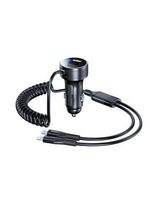 Automobilinis įkroviklis REMAX RCC336 52.5W su USB-C + Lightning spyruokliniu kabeliu, greitas