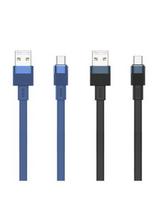 Įkrovimo ir duomenų kabelis REMAX RC-C001 2.4A elastingas aliuminio USB-A į USB-C, 1m