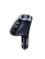 Automobilinis įkroviklis REMAX RCC339 88.5W 2×USB-C + USB su ekranu, greitas