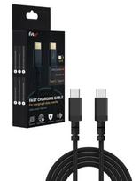 Greitojo įkrovimo laidas FIT2 WS003 USB-C į USB-C 60W 1m pintas, juodas