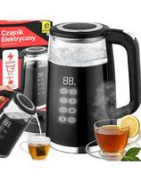 Stiklinis elektrinis virdulys 1,7 L 2200 W su temperatūros reguliavimu