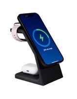 Indukcinis magnetinis įkroviklis 3in1 15W – iPhone, Apple Watch, AirPods, juodas