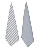 Virtuvinių rankšluosčių rinkinys Domoletti BAMBOO 14408, balta sp./žydra sp., 65 cm x 45 cm, 2 vnt.