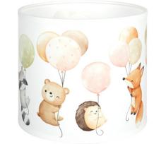BRILAGI - Universalus BOBO lempos gaubtas E27, skersmuo 15 cm, baltas / su gyvūnėlių motyvais