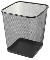 Šiukšliadėžė Forpus, metalinė, kvadratinė, perforuota juodos spalvos
