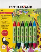 Vaškinės kreidelės EberhardFaber, Colori Duo, 6 spalvų