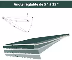 Ištraukiama reguliuojamo kampo markizė, žalia, 3 × 2,5 m