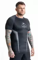 Vyriškas rashguard marškinėliai trumpomis rankovėmis, pilki