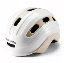 ROCKBROS vaikiškas dviračio šalmas, baltas ir smėlio spalvos, 54–58 cm