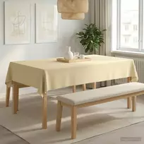Stalo skraistė Kreminė balta 140 x 260 cm Poliesteris