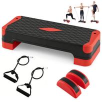 Aerobikos žingsnių platformos rinkinys 3-in-1 27x11x4-7,5 colių raudona/juoda