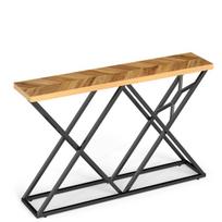 Konsolinis stalas, 140x30.5x91.4 cm, mediena, metalinis rėmas, su laikymo vieta