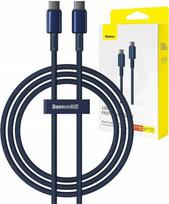 Laidas Baseus P10319800321-03, 2 x USB Type C, 100 cm, tamsiai mėlyna (navy) sp., 100 W