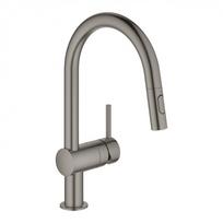 Grohe Minta virtuvinis maišytuvas brushed hard graphite spalvos su ištraukiama žarna