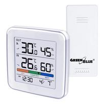 Belaidė orų stotelė GreenBlue GB169 – vidaus/lauko temperatūra ir drėgmė, laikrodis, žadintuvas, atstumas iki 60 m, °C/°F pasirinkimas