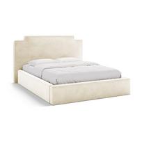 Dramblio kaulo spalvos dvigulė lova audiniu dengta su sandėliavimo vieta su lovos grotelėmis 140x200 cm Princess – Micadoni