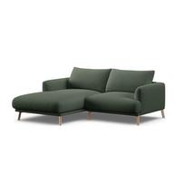 Žalios spalvos kampinė sofa (su kairiuoju kampu/su gultu) Naomi – Micadoni