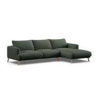 Žalios spalvos kampinė sofa (su dešiniuoju kampu/su gultu) Naomi – Micadoni