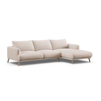 Smėlio spalvos kampinė sofa (su dešiniuoju kampu/su gultu) Naomi – Micadoni