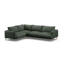 Žalios spalvos kampinė sofa (su kairiuoju kampu/su gultu) Naomi – Micadoni