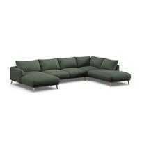 Žalios spalvos kampinė sofa („U“ formos) Naomi – Micadoni