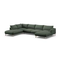 Žalios spalvos kampinė sofa („U“ formos) Naomi – Micadoni