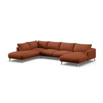 Terakotos spalvos kampinė sofa („U“ formos) Naomi – Micadoni