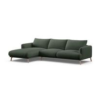 Žalios spalvos kampinė sofa (su kairiuoju kampu/su gultu) Naomi – Micadoni
