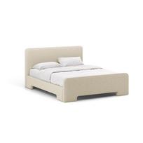 Smėlio spalvos dvigulė lova audiniu dengta su lovos grotelėmis 140x200 cm Eda – Micadoni