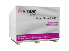 Gipskartonio plokštė SINIAT Smart Mini GKB, 12,5 x 600 x 1200  mm