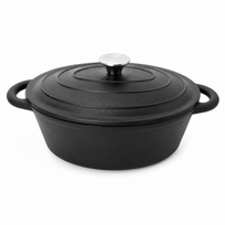 Ovalus emaliuotas ketaus puodas, 3,5L Black