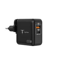 SIENINIS ĮKROVIKLIS T-PHOX MEGA T-PP09 GAN PD 65W USB/USB-C JUODAS