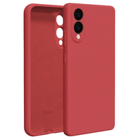 Etteri silikoninis Mag dėklas, skirtas Samsung Galaxy S25 Edge, aviečių spalvos